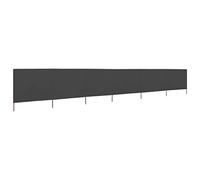 vidaXL Paravientos Playa 6 Paneles Tela 800x80 cm Gris Carpa Tienda Campamento
