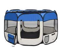 vidaXL Parque de Perros Plegable y Bolsa Transporte Azul 110x110x58cm