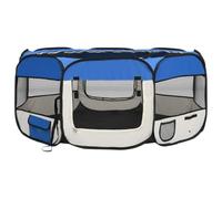 vidaXL Parque de Perros Plegable y Bolsa Transporte Corral Gatos Mascotas Animale Jaula Refugio Cachorros Corralito Perrera Azul 145x145x61cm