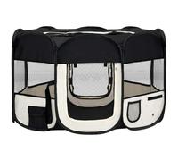 vidaXL Parque de Perros Plegable y Bolsa Transporte Corral Gatos Mascotas Animale Jaula Refugio Cachorros Corralito Perrera Negro 125x125x61cm