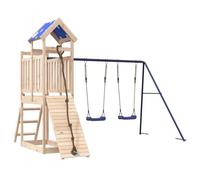vidaXL Parque Infantil de Exterior de Madera Maciza de Pino, Juego de Columpios de jardín, casa de Juegos con Columpio, Parque Infantil de Madera