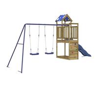 vidaXL Parque Infantil de Exterior Madera de Pino impregnada, Juego de Columpios de jardín, casa de Juegos con Columpio, Juego de Columpio y tobogán