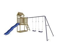 vidaXL Parque Infantil de Exterior Madera de Pino impregnada, Juego de Columpios de jardín, casa de Juegos con Columpio, Juego de Columpio y tobogán