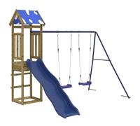 vidaXL Parque Infantil de Exterior Madera de Pino impregnada, Juego de Columpios de jardín, casa de Juegos con Columpio, Juego de Columpio y tobogán