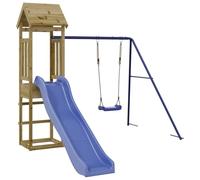 vidaXL Parque Infantil de Exterior Madera de Pino impregnada, Juego de Columpios de jardín, casa de Juegos con Columpio, Juego de Columpio y tobogán