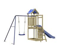 vidaXL Parque Infantil de Exterior Madera de Pino impregnada, Juego de Columpios de jardín, casa de Juegos con Columpio, Juego de Columpio y tobogán