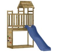 vidaXL Parque Infantil de Exterior Madera de Pino impregnada, Juego de Columpios de jardín, casa de Juegos con tobogán, Parque Infantil de Madera