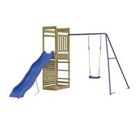 vidaXL Parque Infantil de Exterior Madera de Pino impregnada, Juego de Columpios de jardín, casa de Juegos con Columpio, Juego de Columpio y tobogán