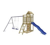 vidaXL Parque Infantil de Exterior Madera de Pino impregnada, Juego de Columpios de jardín, casa de Juegos con Columpio, Juego de Columpio y tobogán