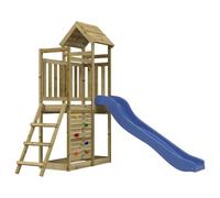 vidaXL Parque Infantil de Exterior Madera de Pino impregnada, Juego de Columpios de jardín, casa de Juegos con tobogán, Parque Infantil de Madera