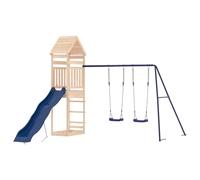vidaXL Parque Infantil de Exterior Madera Maciza de Pino, Juego de Columpios de jardín, casa de Juegos con Columpio, Juego de Columpio y tobogán