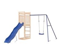 vidaXL Parque Infantil de Exterior Madera Maciza de Pino, Juego de Columpios de jardín, casa de Juegos con Columpio, Juego de Columpio y tobogán