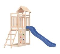 vidaXL Parque Infantil de Exterior Madera Maciza de Pino, Juego de Columpios de jardín, casa de Juegos con tobogán, Parque Infantil de Madera