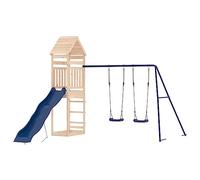 vidaXL Parque Infantil de Exterior Madera Maciza de Pino, Juego de Columpios de jardín, casa de Juegos con Columpio, Juego de Columpio y tobogán