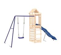 vidaXL Parque Infantil de Exterior Madera Maciza de Pino, Juego de Columpios de jardín, casa de Juegos con Columpio, Juego de Columpio y tobogán