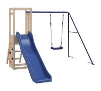 vidaXL Parque Infantil de Exterior Madera Maciza de Pino, Juego de Columpios de jardín, casa de Juegos con Columpio, Juego de Columpio y tobogán