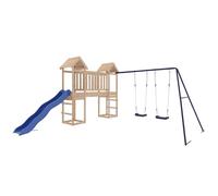 vidaXL Parque Infantil de Exterior Madera Maciza de Pino, Juego de Columpios de jardín, casa de Juegos con Columpio, Juego de Columpio y tobogán