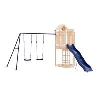 vidaXL Parque Infantil de Exterior Madera Maciza de Pino, Juego de Columpios de jardín, casa de Juegos con Columpio, Juego de Columpio y tobogán