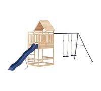 vidaXL Parque Infantil de Exterior Madera Maciza de Pino, Juego de Columpios de jardín, casa de Juegos con Columpio, Juego de Columpio y tobogán