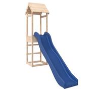 vidaXL Parque Infantil de Exterior Madera Maciza de Pino, Juego de Columpios de jardín, casa de Juegos con tobogán, Parque Infantil de Madera