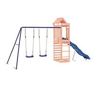 vidaXL Parque Infantil de Exterior Madera Maciza Douglas, Juego de Columpios de jardín, casa de Juegos con Columpio, Juego de Columpio y tobogán