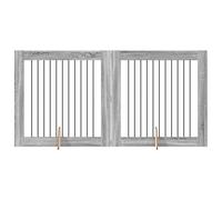 vidaXL Parque para Perros Manual 2 pcs Gris Sonoma 100 x100 cm, Cerca de Perro Interior Portátil, Enclosura Minimalista Plegable, Panel para Mascotas Plegable