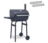 vidaXL - Parrilla de carbón (75 x 48 x 120 cm, color plateado, parrilla de carbón moderna, juego portátil para barbacoa, cocina al aire libre, accesorios y herramientas para fiestas familiares