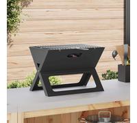 VidaXL Parrilla De Carbón BBQ - Plegable, Negra, 46x30x31 Cm, De Acero