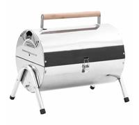 VidaXL Parrilla De Carbón Portátil De Acero Inoxidable Con Doble Rejilla