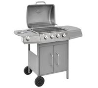 VidaXL Parrilla De Gas 4+1 Llamas Plateada
