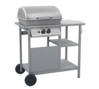 VidaXL Parrilla De Gas Con Mesa Lateral En 3 Niveles Plateada