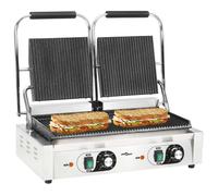VidaXL Parrilla Doble Con Rejilla Panini 3600 W 57x30,5x20 Cm