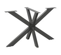 vidaXL Pata mesa comedor forma araña antracita 120x68x(72-73) cm acero, pata de mesa, pata de mesa de metal, pata de mueble, pata de mesa de muebles