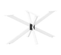 vidaXL Pata de mesa de comedor forma araña blanca 120x68x(72-73) cm acero