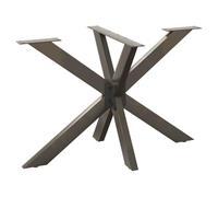 vidaXL Pata de mesa de comedor forma de araña negra 120x68x(72-73) cm acero