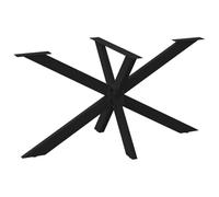vidaXL Pata de Mesa de Comedor Forma de araña Negra 150x78x(72-73) cm Acero