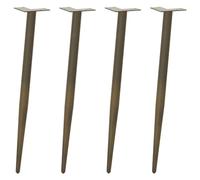 vidaXL Patas cónicas para mesa consola, 4 unidades, acero natural, 72-73 cm, acero