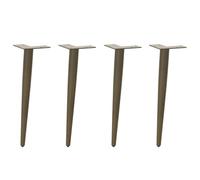 vidaXL Patas cónicas para mesa de centro, 4 unidades, acero natural, 30-31 cm