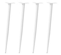 vidaXL Patas de consola cónicas para mesa (4 unidades), color blanco, 72-73 cm, acero