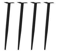 vidaXL Patas de consola cónicas para mesa (4 unidades), color negro, 72-73 cm, acero