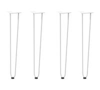 vidaXL Patas de horquilla para consolas (4 unidades), color blanco, 72 cm, acero macizo