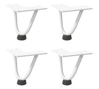 vidaXL Patas de Horquilla para Mesa de Centro (4 Unidades), Color Blanco, 10 cm, Acero Macizo