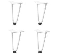 vidaXL Patas de mesa tipo horquilla 4 uds acero macizo blanco 20 cm