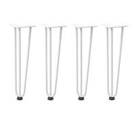 vidaXL Patas de horquilla para mesa de centro (4 unidades), color blanco, 42 cm, acero macizo