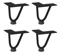 vidaXL Patas de horquilla para mesa de centro (4 unidades), color negro, 10 cm, acero macizo