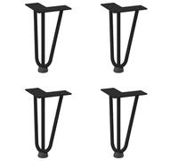 vidaXL Patas de Horquilla para Mesa de Centro (4 Unidades), Color Negro, 20 cm, Acero Macizo