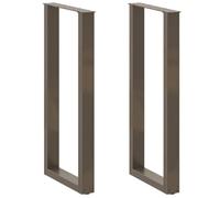 vidaXL Patas de Mesa Centro Forma U 2uds Acero Natural 40x(100-101) cm, Pata de Mesa, Pata de Mesa de Metal, Pata de Mueble, Pata de Mesa de Muebles