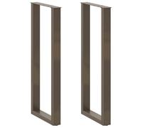 vidaXL Patas de mesa centro forma U 2uds acero natural 40x(110-111) cm, pata de mesa, pata de mesa de metal, pata de mueble, pata de mesa de muebles