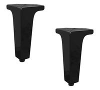 vidaXL Patas de Muebles 2 pcs Negro 54,1 x 54,1 x 100 mm Hierro, Patas de hierro duraderas para muebles, estilo medio siglo, decorativos para sala moderna, accesorios únicos