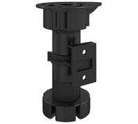 vidaXL Patas de Muebles Ajustable 12 pcs Negro 46 x 46 x 128 mm PP, Muebles para sala de estar, Sofá cilíndrico, Diseño moderno, Material duradero, Reposabrazos ajustables, Área de asientos cómoda